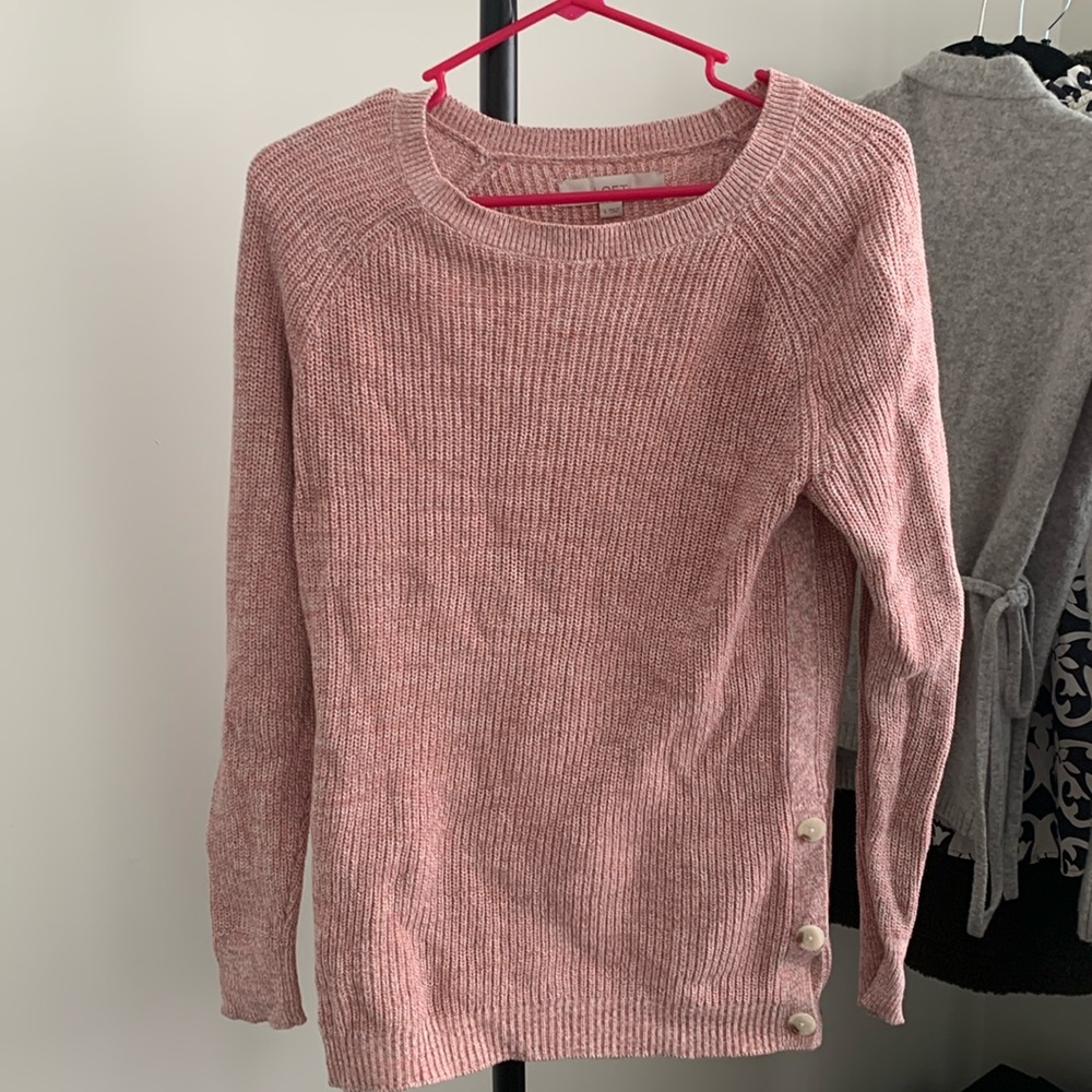 LOFT button sweater small